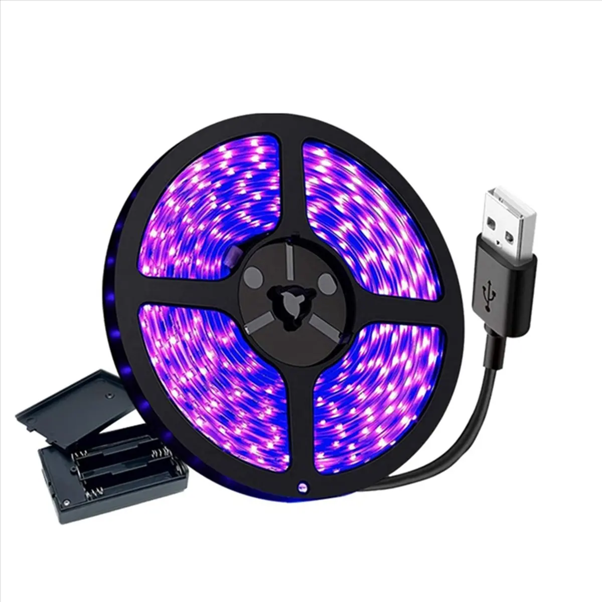 HHTL 5m UV Black Light LED Strip 385-400nm USB UV Led Light Strip Blacklight for Bedroom Tapestry Posters Fluorescent Party