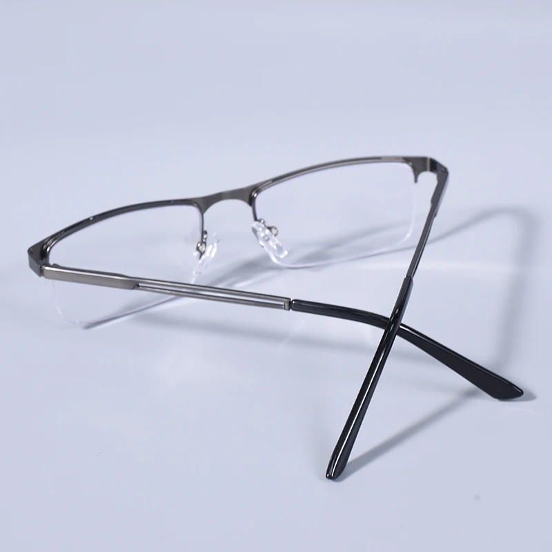 2025 männer Blau Licht Blockieren Lesebrille Metall Halb Rahmen Brillen Mit Frühling Scharnier Computer Reader + 125 + 175 – Detail 17