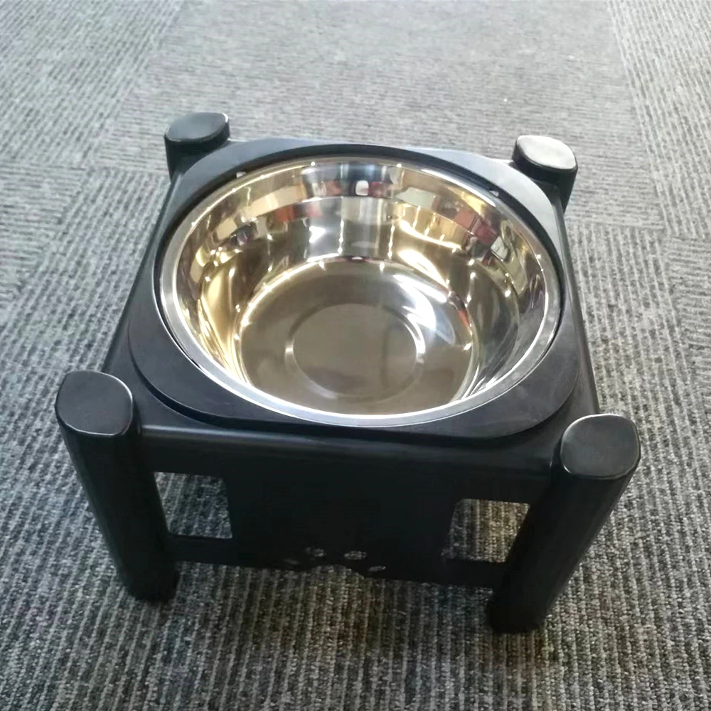 Dog Bowls Single Adjustable Elevated Feeder Pet Feeding Raise Stainless Steel Cat Food Water Bowls with Stand Lift Dining Tabel