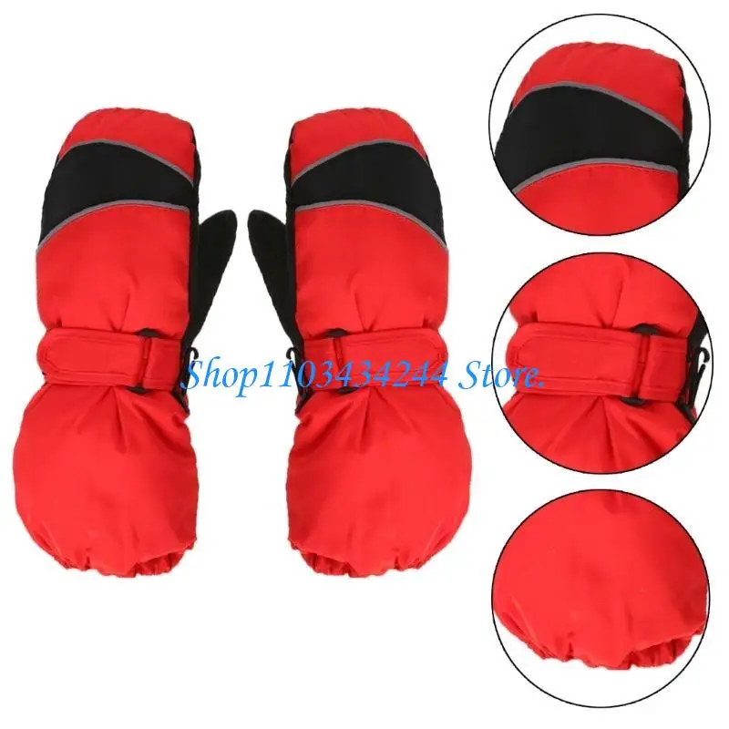  Children's Gloves Extended Cuffs Winter Outdoor Skiing Gloves Unisex Coldproof Thickened Mittens Warm Fingerless Gloves