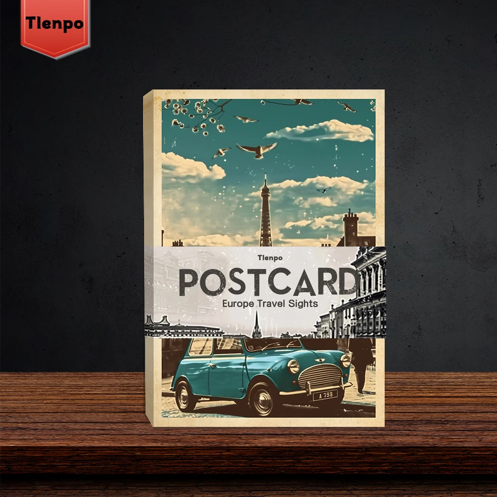 32pcs Collectible Vintage Old Style Travel Postcard 4x5.7inch Vintage Architecture Postcard, Postcard