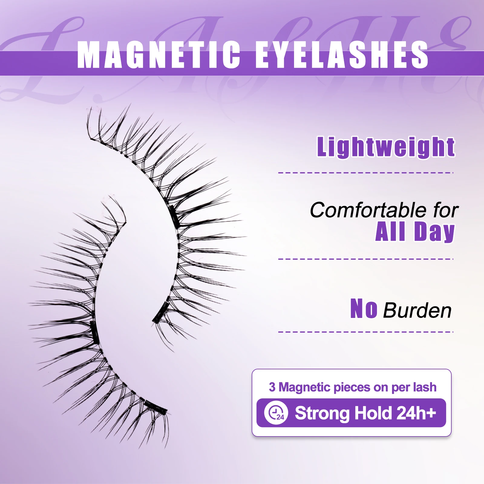 Wendy Lashes 2 pair of magnetic eyelashes Fluffy faux mink eyelashes Reusable natural false eyelashes and magnetic tweezers set