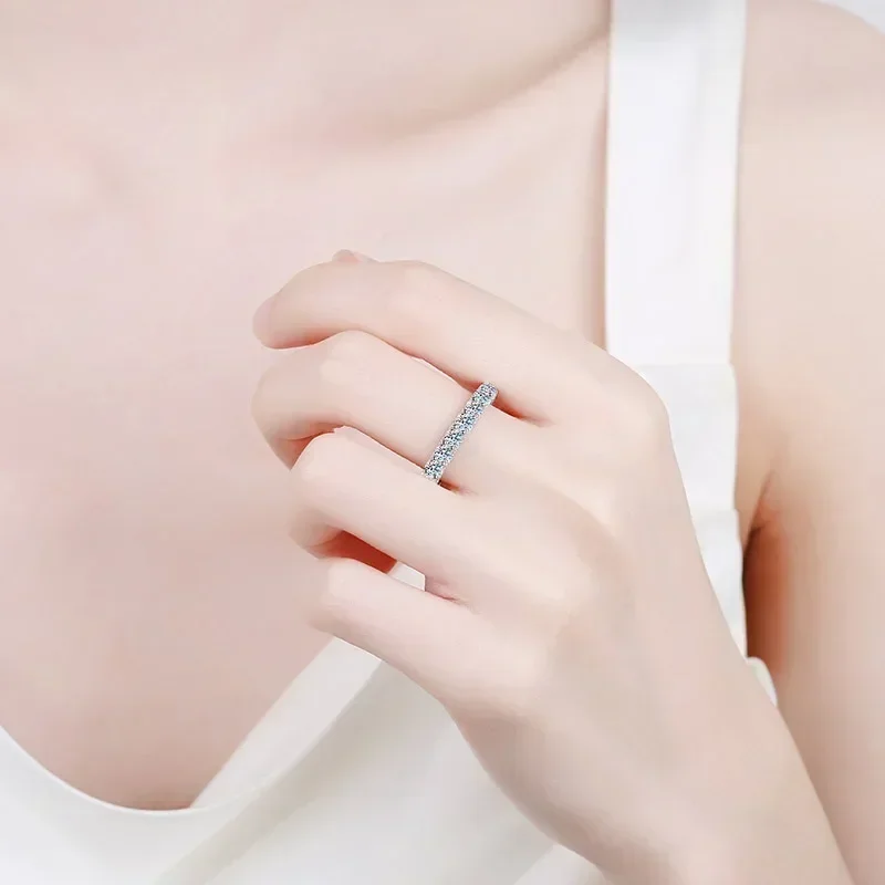 

Designer Jewelry 18K White Gold VVS1 D Color 2.1CT Moissanite Full Circle Diamond Luxury Girlfriend Gift Wedding Rings for Women