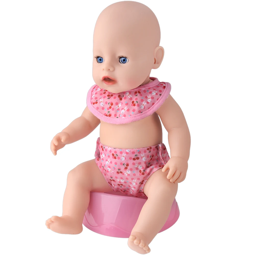 Cute Baby Bibs Set 43 cm Baby Reborn Dolls Underwear American Doll 18 Inch Girl Ours & Generation Dolls Briefs Accessories