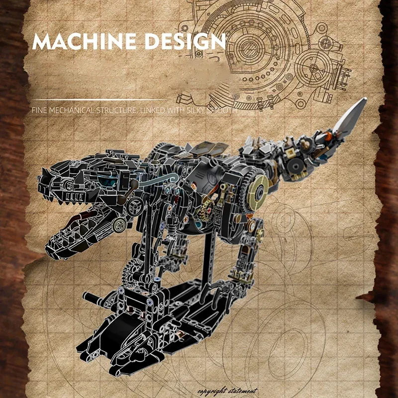 1268 قطعة ديناصور اللبنات الميكانيكية T-ريكس نموذج التعليمية DIY بها بنفسك سطح المكتب الديكور لعبة هدية عيد للأطفال البالغين