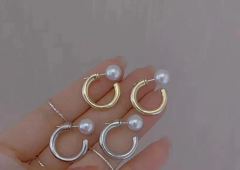 Wholesale S925 Sterling Silver Earrings Mount Findings Settings Base Mounting Parts Accessory for 7-9mm Pearls 5 pairs/lot