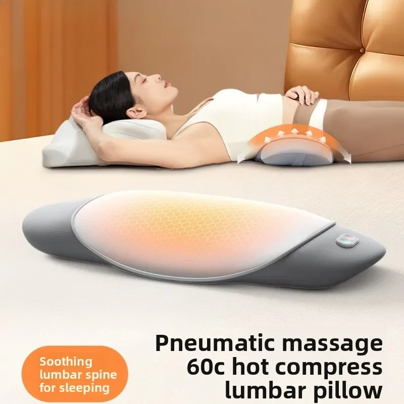 Heated Lumbar Pillow Waist Massager Stretch Support Cushion for Bed Sofa Home Relaxation Back Support Personal Care 허리 마사지 쿠션