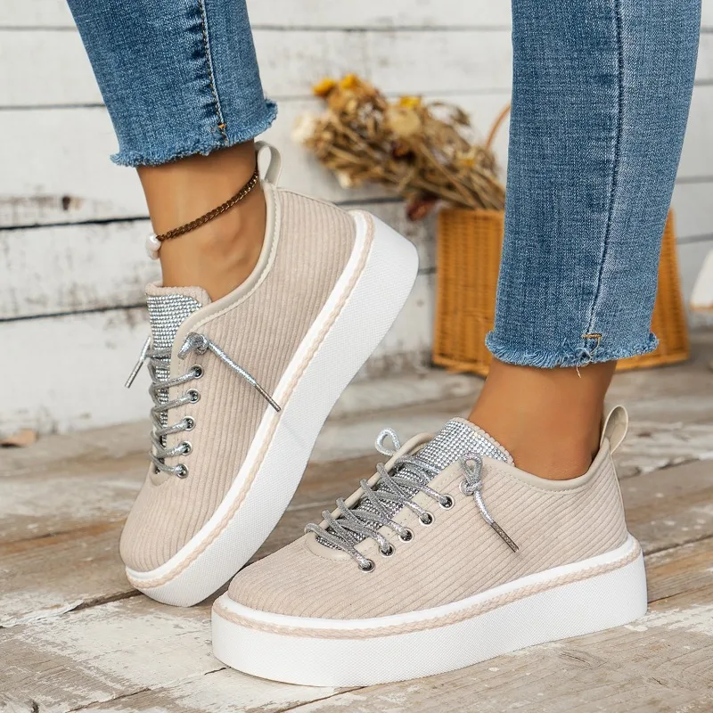 Women's Vulcanize Shoes 2024 New Casual Sneakers Fashion Lace Up Outdoor Walking Sport Shoes Plus Size 43 Zapatillas Mujer