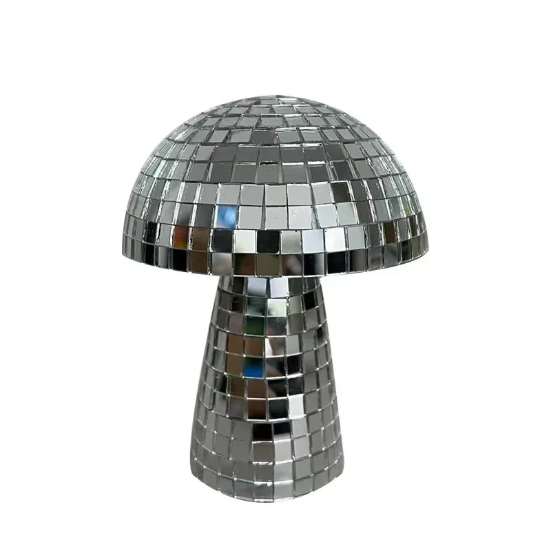 Mushroom Disco Mirror Ball Home Office Decoration Aesthetic Retro Reflective Mushroom Shape DJ Light Modern Home Decor for Party