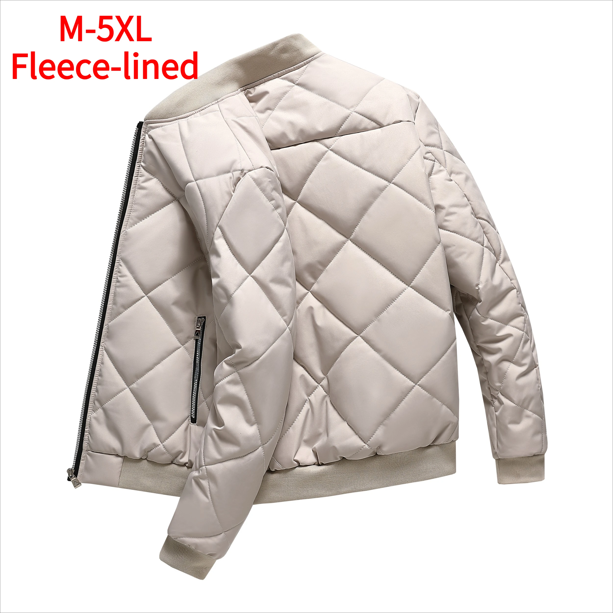 

2025 Мужская утолщенная хлопковая куртка на флисовой подкладке, осенне-зимнее пальто с бейсбольным воротником, плотное клетчатое хлопковое стеганое пальто обычной длины