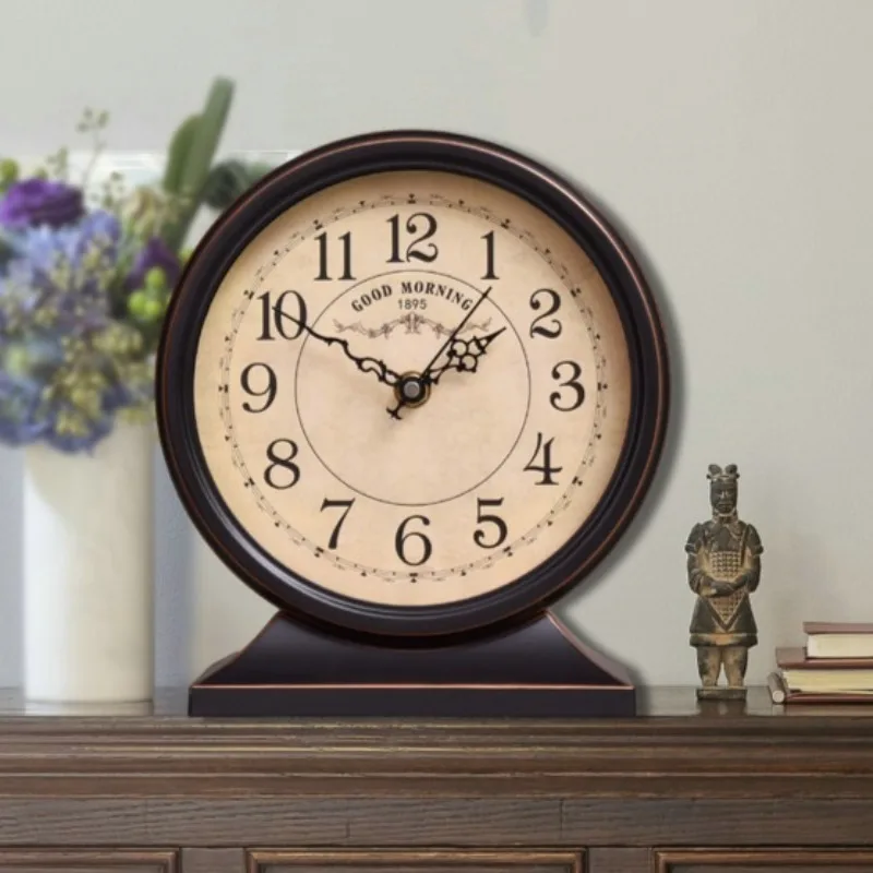 Retro Table Clock Mechanical Desk Clocks Silent Aesthetic Tabletop Clock Decorative Desk Watch Interior Vintage Accessories