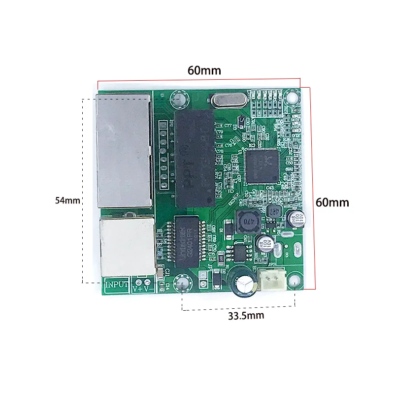 3-port Gigabit switch module is widely used in LED line 3 port 10/100/1000mport mini switch module PCBA