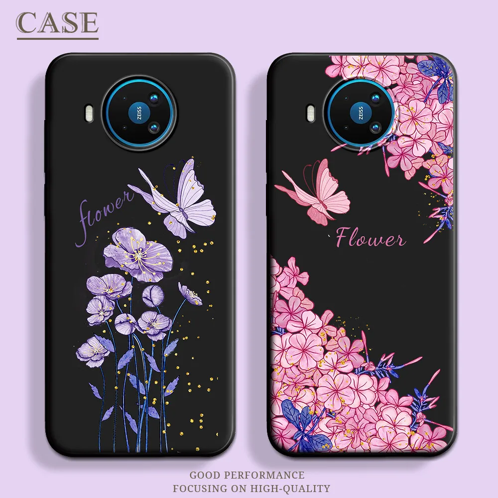 For Nokia 8.3 5G Case Butterfly Soft Silicone TPU Cute Cartoon Phone Case For NOKIA 8.3 5G Floral Back Cover Couple Conque