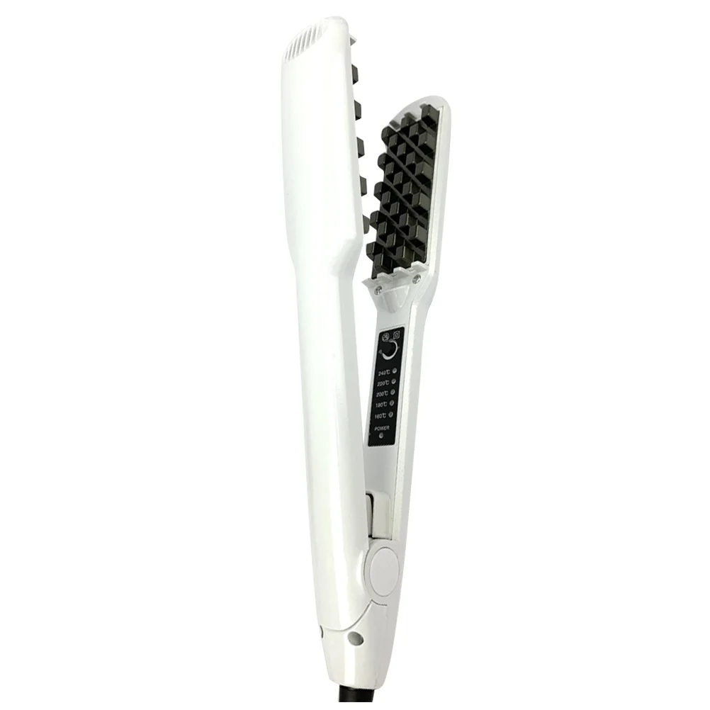 

Dual Function Electric Hair Straightener Curler Professional Portable Design Rapid Heat Up Uniform Heating White Salon