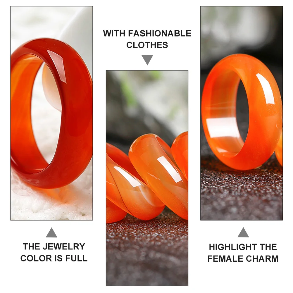 Chalcedony Ring Carnelian Tone Fingerring For Women Carnelian Crystal Women Agate Miss Natural