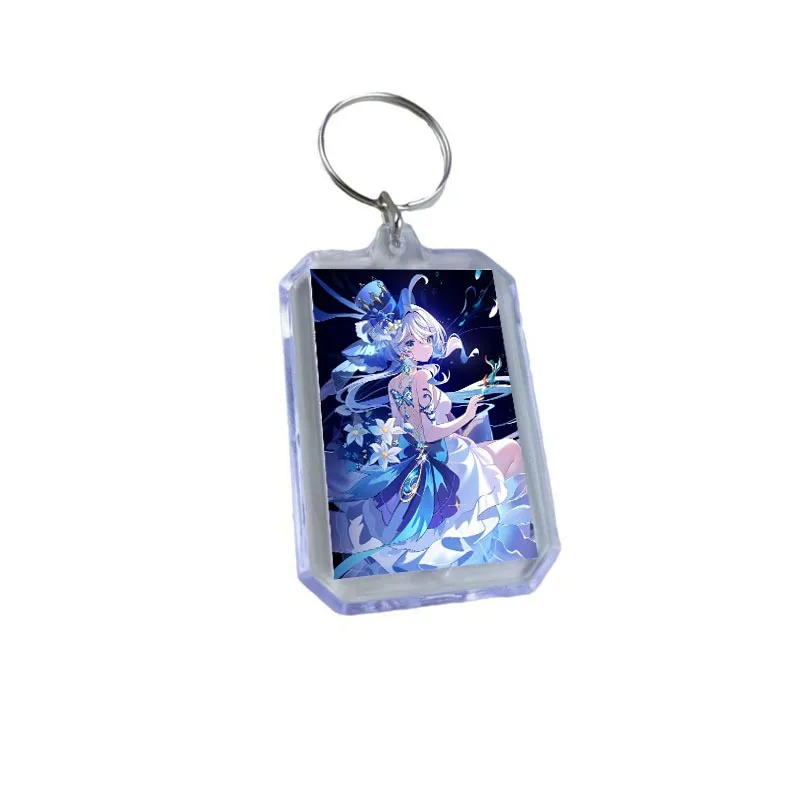 Genshin Impact Furina de Fontaine Kawaii мультяшный узор двусторонний брелок аниме товары небольшой подарок