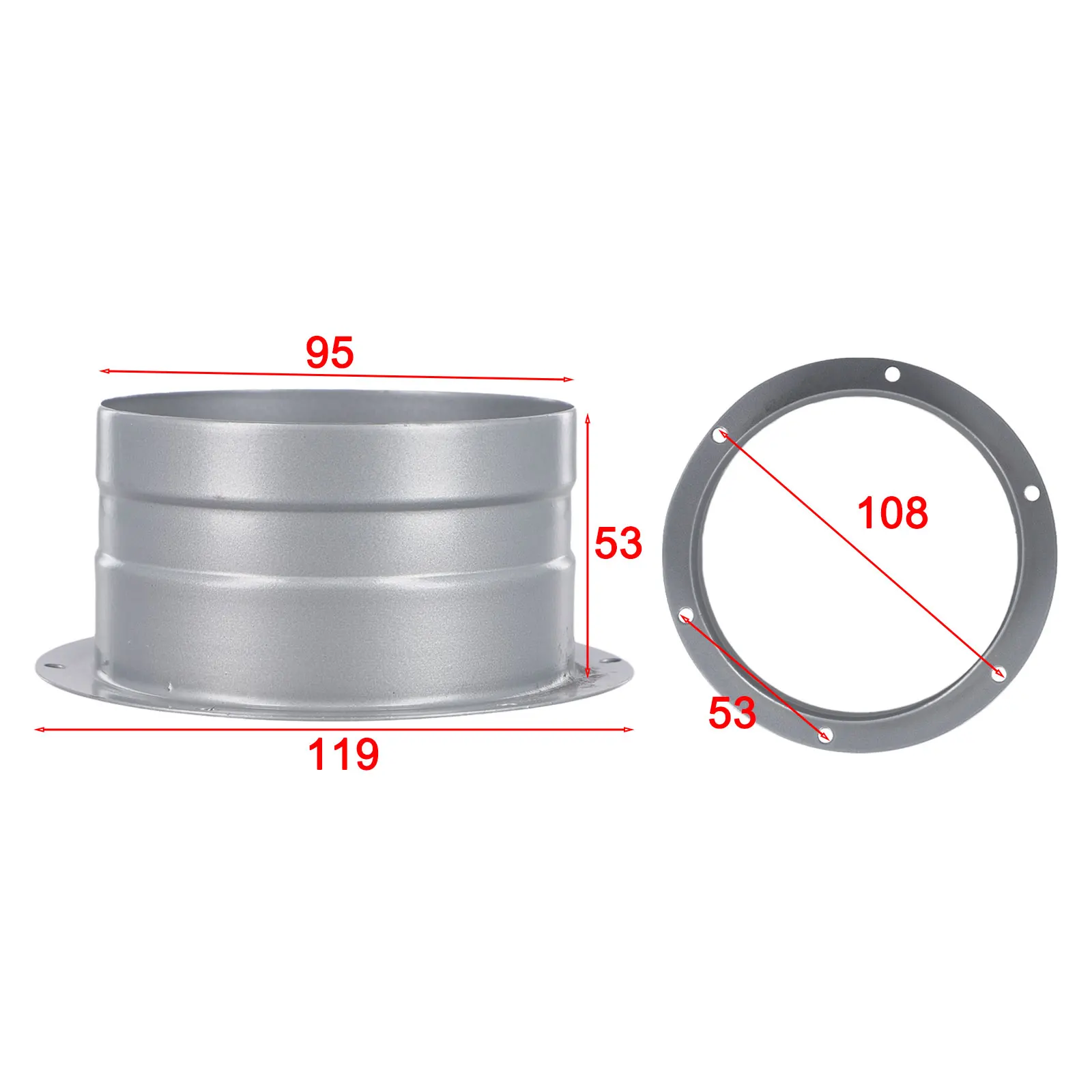 Adapter Flange Connection 1pcs 3-8 Inch 75mm Air Pipe Hose Fitting Flange Vent Pipe 120mm 150mm Flange Adapter