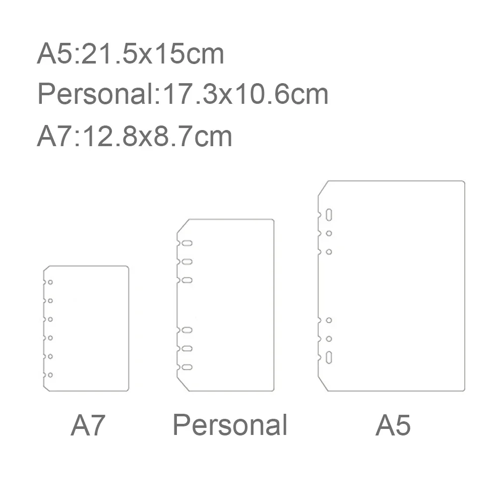 Mathiateur transparent élastique pour journal intime, plaque de base pour A5 personnel A7, anneaux à spirale, cahier à 6 trous, cuir chevelu adt, 2