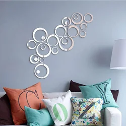 6/24PCS Acrylic Circle Mirror Wall Stickers Removable Round Dots Mirror Wall Decals DIY