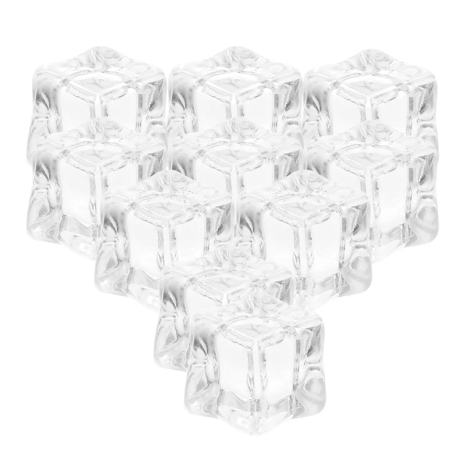 100Pcs Plastic Ice Cubes 15Mm Safe Non-Toxic Acrylic Faux Ice Cubes for Vase Fillers Table Decorations Craft Crystal Decor