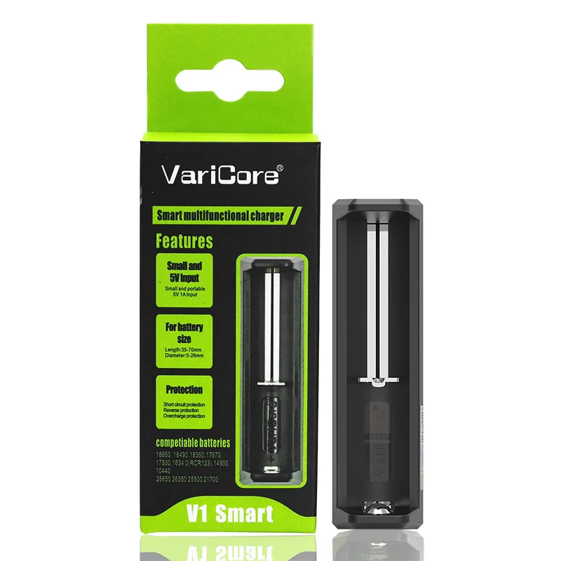 VariCore V1 3.7V 18650 21700 26650 18500 20700 18350 14500 10440 23650 18490 17670 Rechargeable Lithium Battery Charger