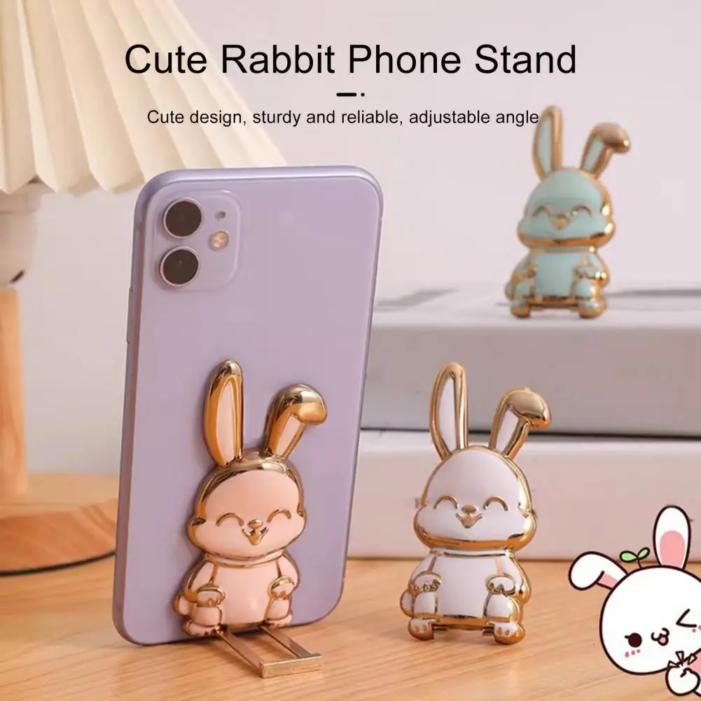 Bunny Cellphone Stand Foldable Rabbit Phone Holder Anti-fading Smartphone Stand Hands-free Phone Bracket for All Mobile Phones