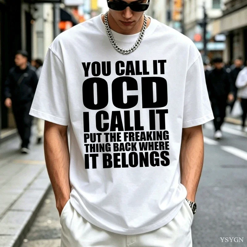 Funny Frog You Call It OCD T-shirts Man Cotton Short Sleeve Tshirt Casaul Round Neck Loose Tee Shirt Man Designer Clothes Topa