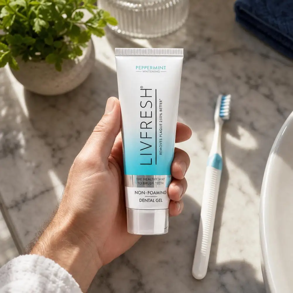 LIVFRESH Gum Protect Toothpaste Gel - Gingivitis Treatment Powerful Plaque Removal Fresh Breath Whitening Oral Care