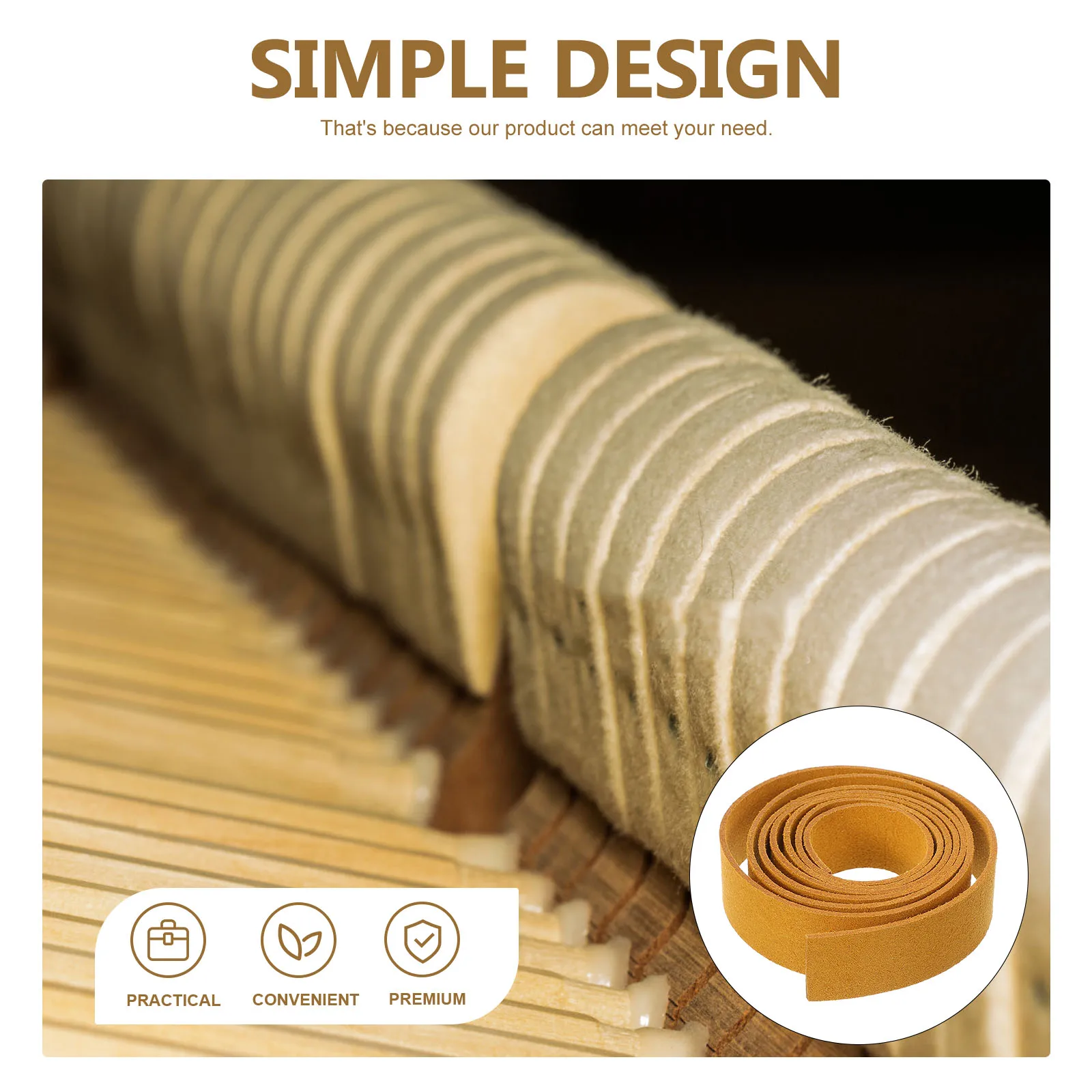 

Piano Sound Slim Tuning Couple Musical Instrument Accessories Medieval Tuner Strip Belt Brown