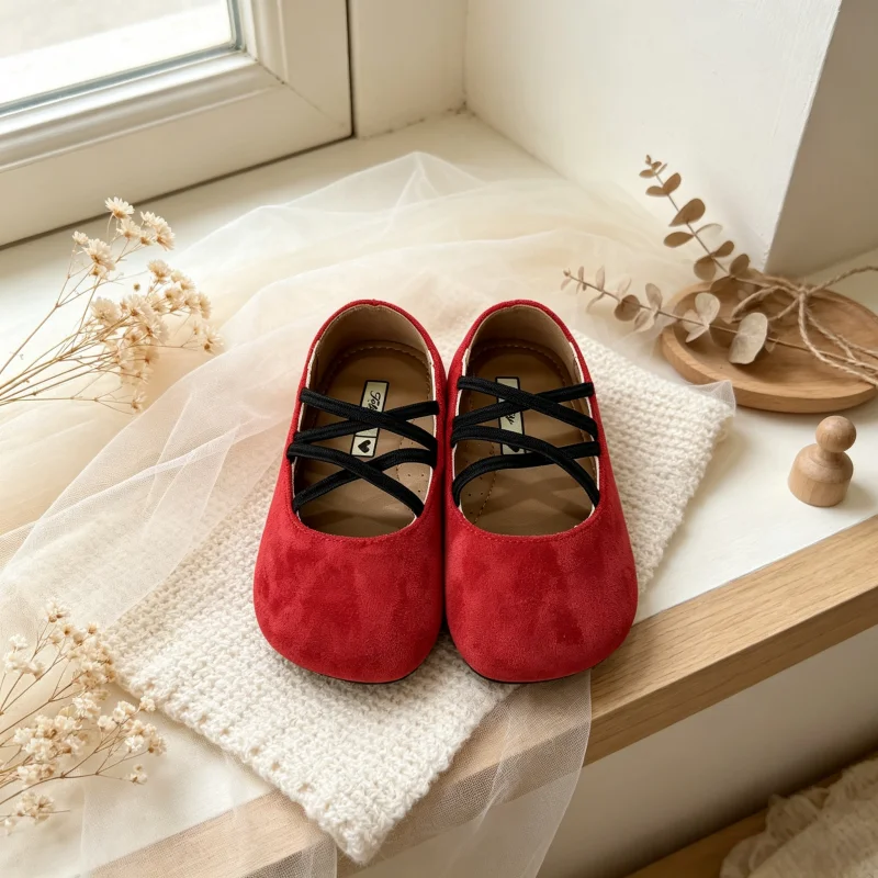 Toddler Girls Cross Strap Leather Shoes 2026 New Autumn Kids Animal Print Mary Jane Flats Non-slip Simple Princess Party Wedding