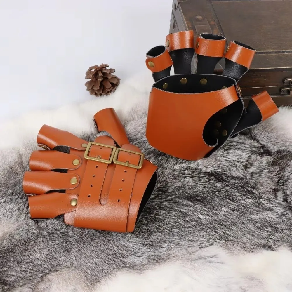 PU Leather Faux Leather Gloves Medieval Style Wristband Design Steampunk Gloves Pirate Theme Cosplay Gloves Cosplay Events