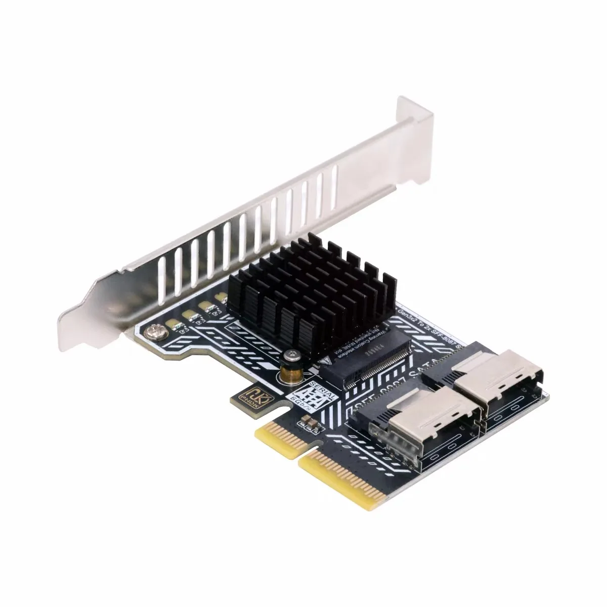 PCI Express 4X PCI-E 4.0 to Dual SFF-8087 8-Ports SATA 3.0 6Gbps Adapter Converter Disk Drive Extension Card