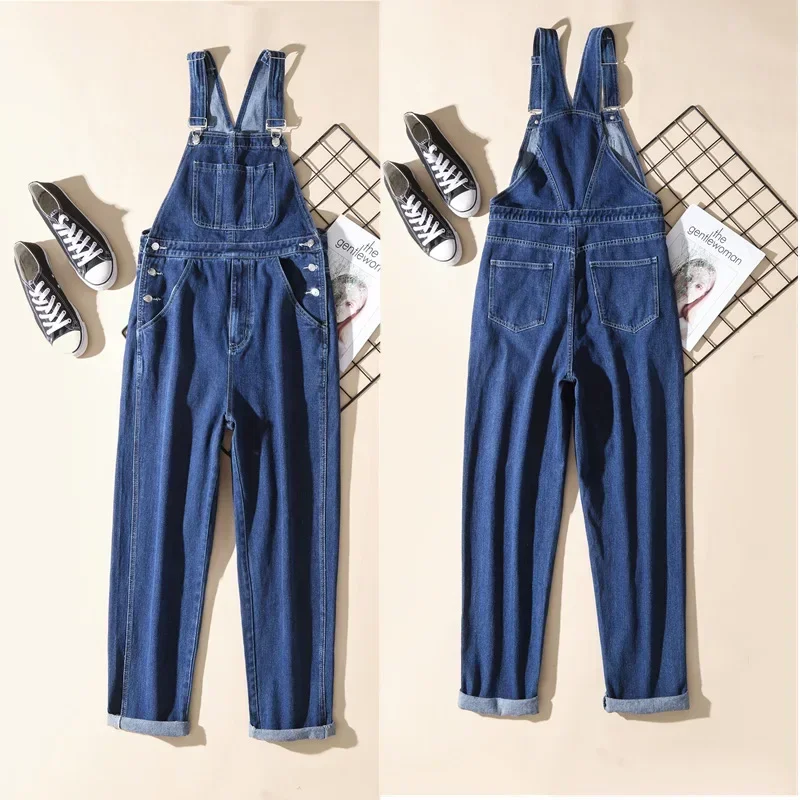 Fashion Overalls Denim Suspenders Men Women Work Trousers Cargo Pants Jeans Bibs Loose Casual Jumpsuits Streetwear Clothes