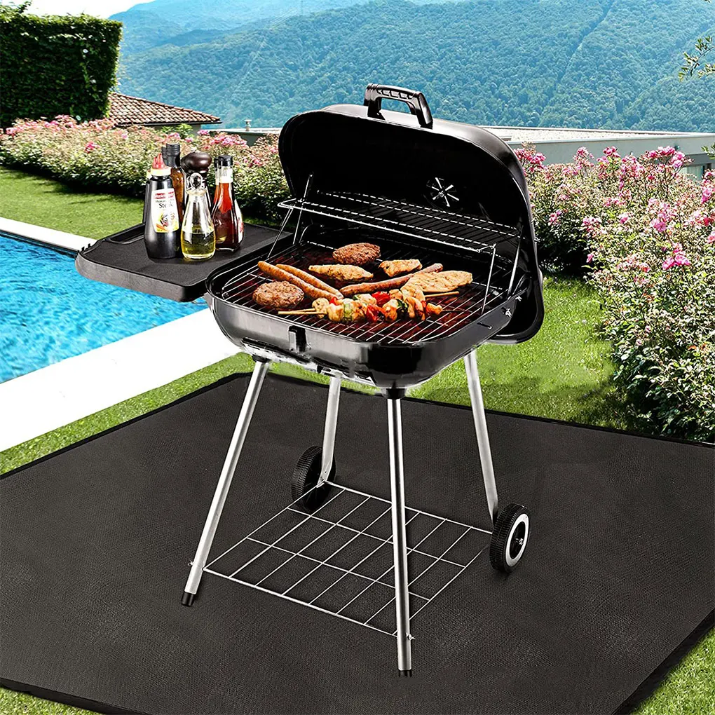 

Large Size BBQ Insulation Mat Fire Resistant Rugs Fireplace Oil Repellent Barbecue Mat High Temperature Resistance Fireplace Mat