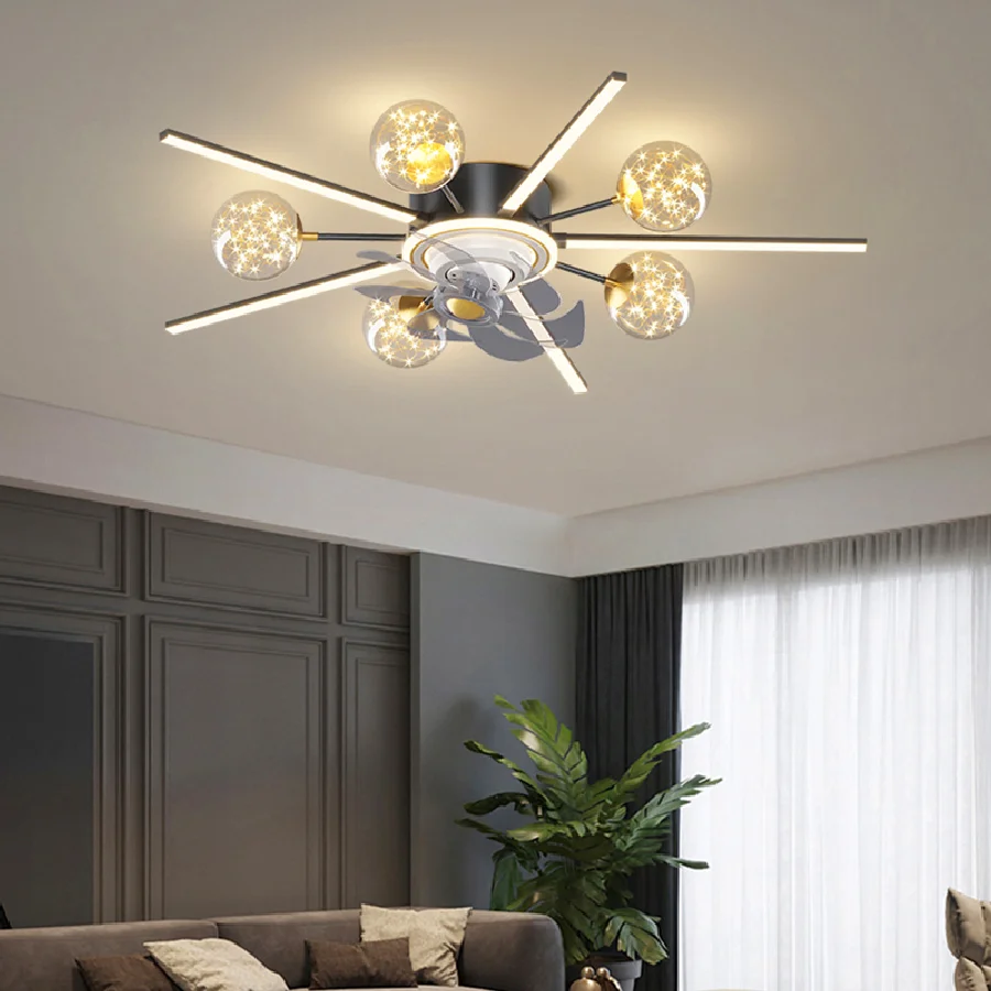 Nordic bedroom decor led lights for room Ceiling fan light lamp restaurant dining room Ceiling fans with lights remote control