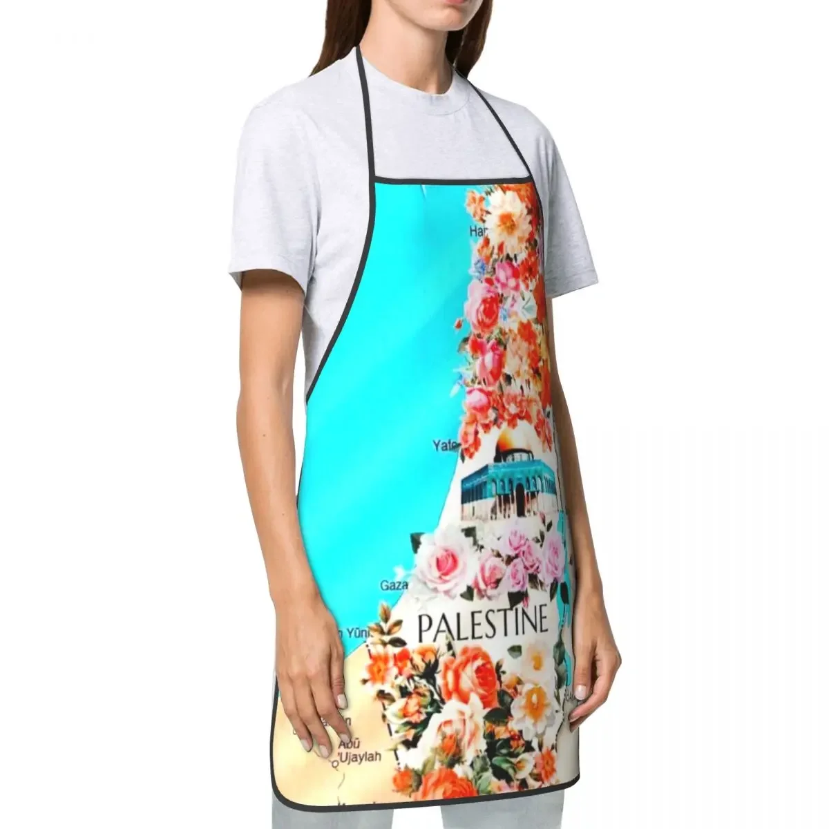 خريطة زهور للرجال والنساء لمآزر الكاحل ، مطبخ ، شيف ، تابليير إسرائيل ، طبخ ، خبز ، بستنة #3