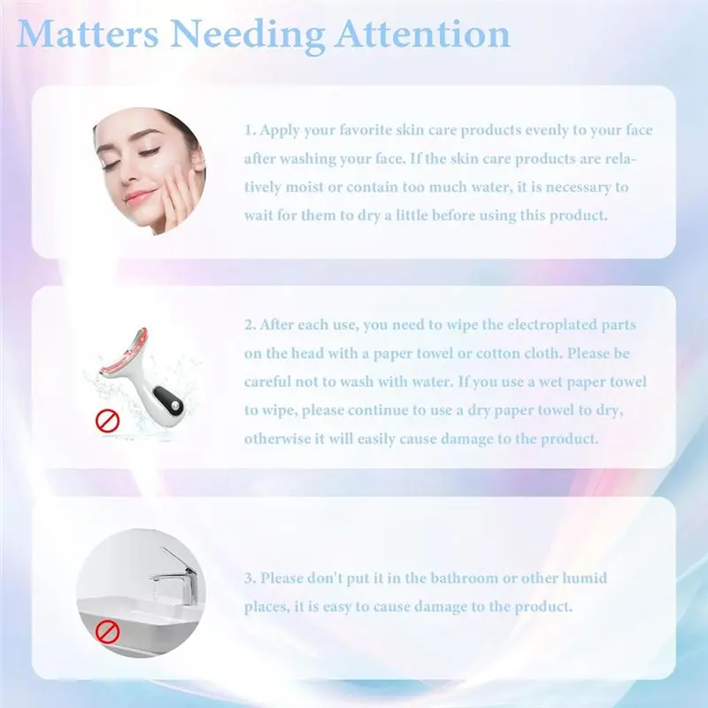 【SIMPLE】Masseur facial pour le visage et le cou, 7 couleurs, appareil de lifting du visage avec 113 °   Baguette multifonctionnelle F& Vibration& Clean