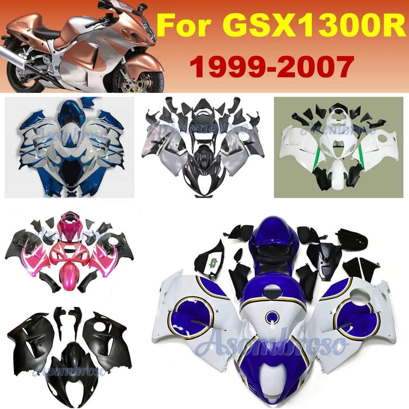 Customizable fairings kits For GSX1300R 1999 2000 2001 2002 2003 2004 2005 2006 2007 Hayabusa gsxr1300 99-07 Injection Bodywork