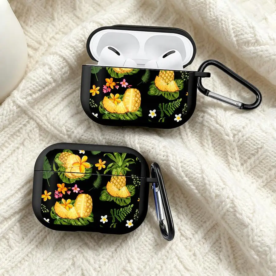Earphone Cases Cover Case For Airpods 2 3 1 Pro3 Pro 4 Pro2 Pineapple Tropical Print