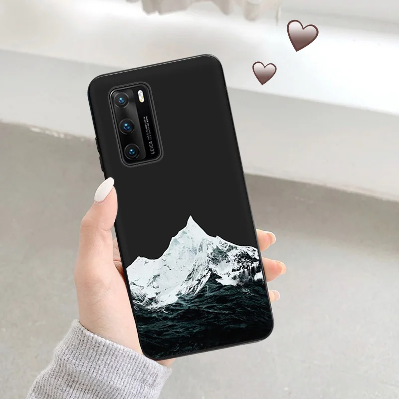 Ultra Thin Soft Case For Huawei P40 P30 Lite P20 Pro P Smart Moto G200 G30 G31 One Fusion Mountain Volcano dune Black Back Cover