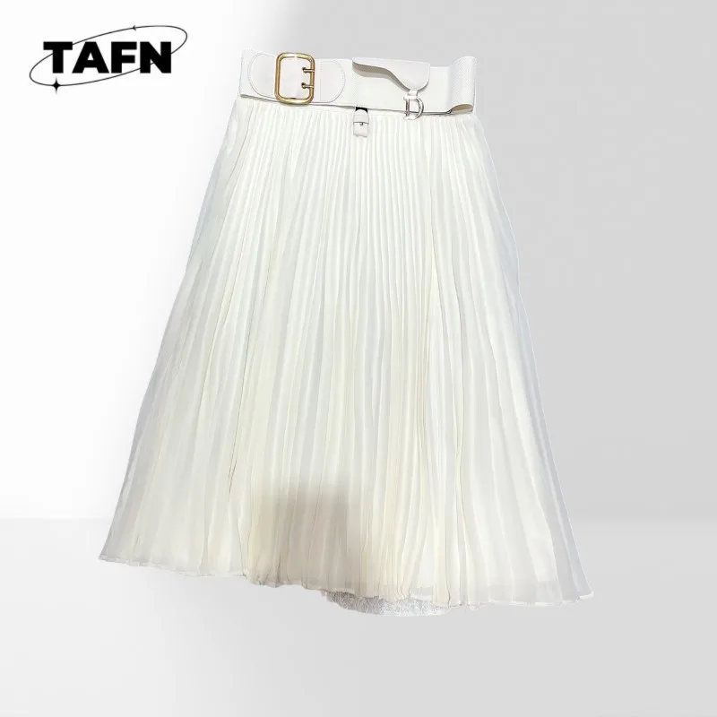 

Heavy Industry Retro Waist Seal Pleated Stitching Lace Skirt High Street Beautiful Fashionable Polka Dot Skirt ComfortableAG1402