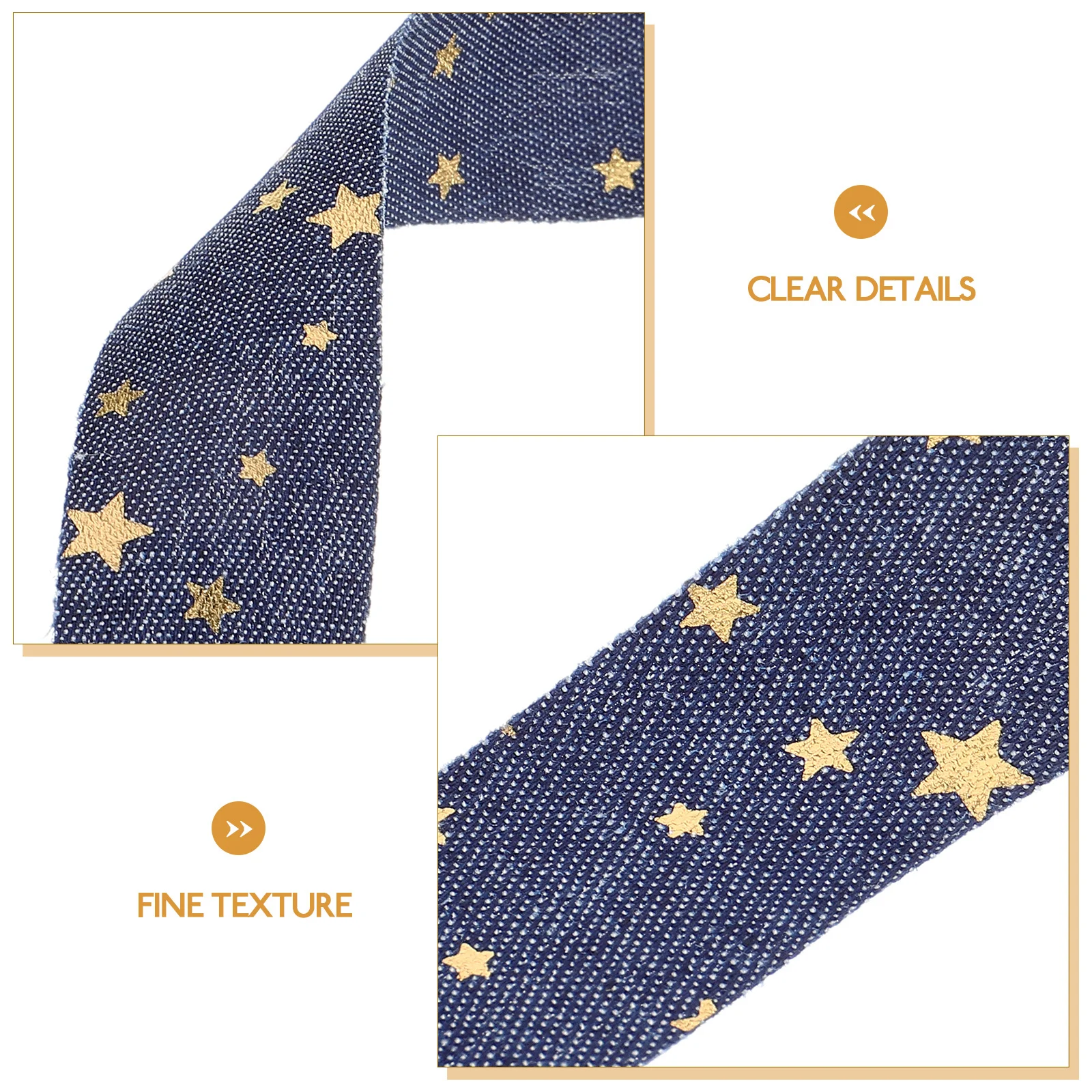 

1 Roll Multi-Function Gift Cuttable Craft Ribbon For Diy Wedding Party Decoration Star Printed Wear-Resistant Smooth Ribbon