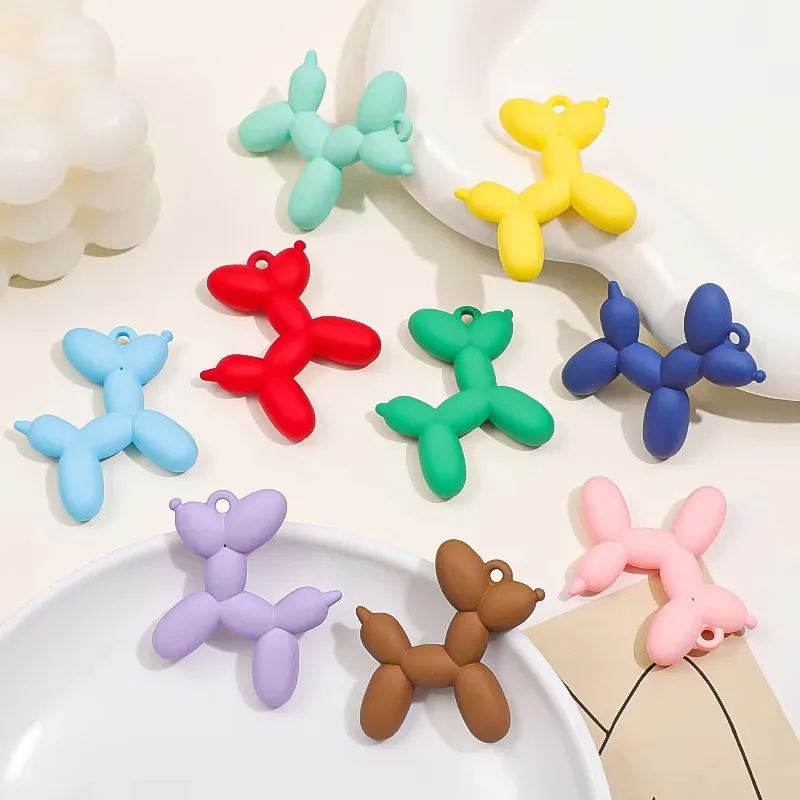 10Pcs European Popular Big Scrub Puppy Dog Keychain Pendants DIY Neckalce Lover Jewelry Gift Make Accessory