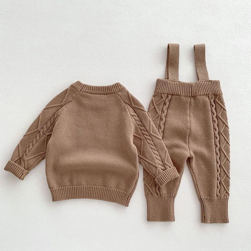 Autumn Spring Infant Baby Boys Girls Knitting Clothing Set Toddler Baby Boys Girl Clothes Suit Children Knitting Clothes