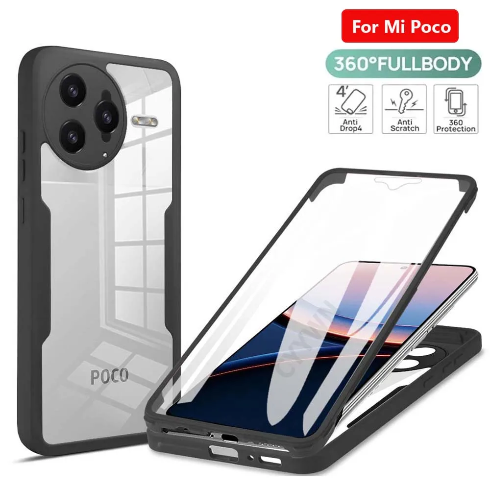 Image of 360-Grad-Vollschutz-Hülle für Mi Poco POCO F8 F7 Pro Ultra F6 F5 Pro Stoßfeste Transparente Hüllen für POCO F7 F6 F5