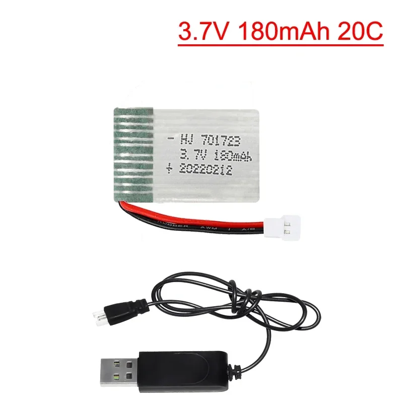 3.7v 180mah 701723 battery XH2.54 plug For H2 H8 H48 U207 Battery Remote Control Quadcopter Spare parts for H8 toys Helicopter