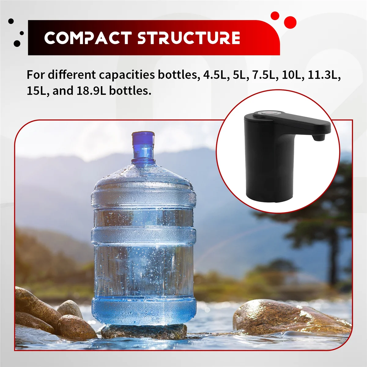 Dispenser Air ABJS 5 Galon - Pompa Air untuk Pompa Kendi Air Botol 5 Galon USB Isi Ulang Universal Otomatis