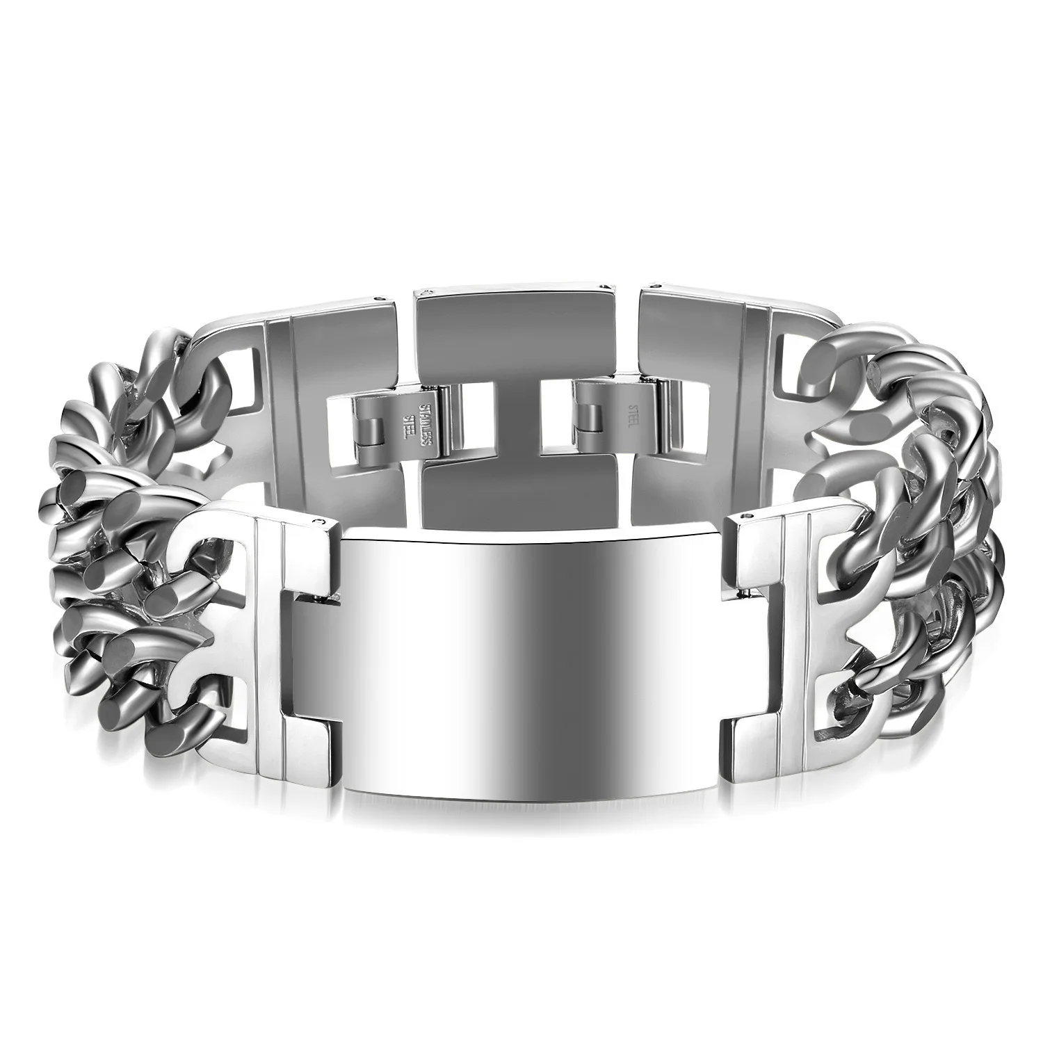 HNSP Men's Cuban Chain Bracelet Silver 6