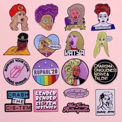 Superstar Female Celebrity TV Variety Show Enamel Pin Fashion Women's Brooch Metal Badge Clothes Bag Accessories Wholesale