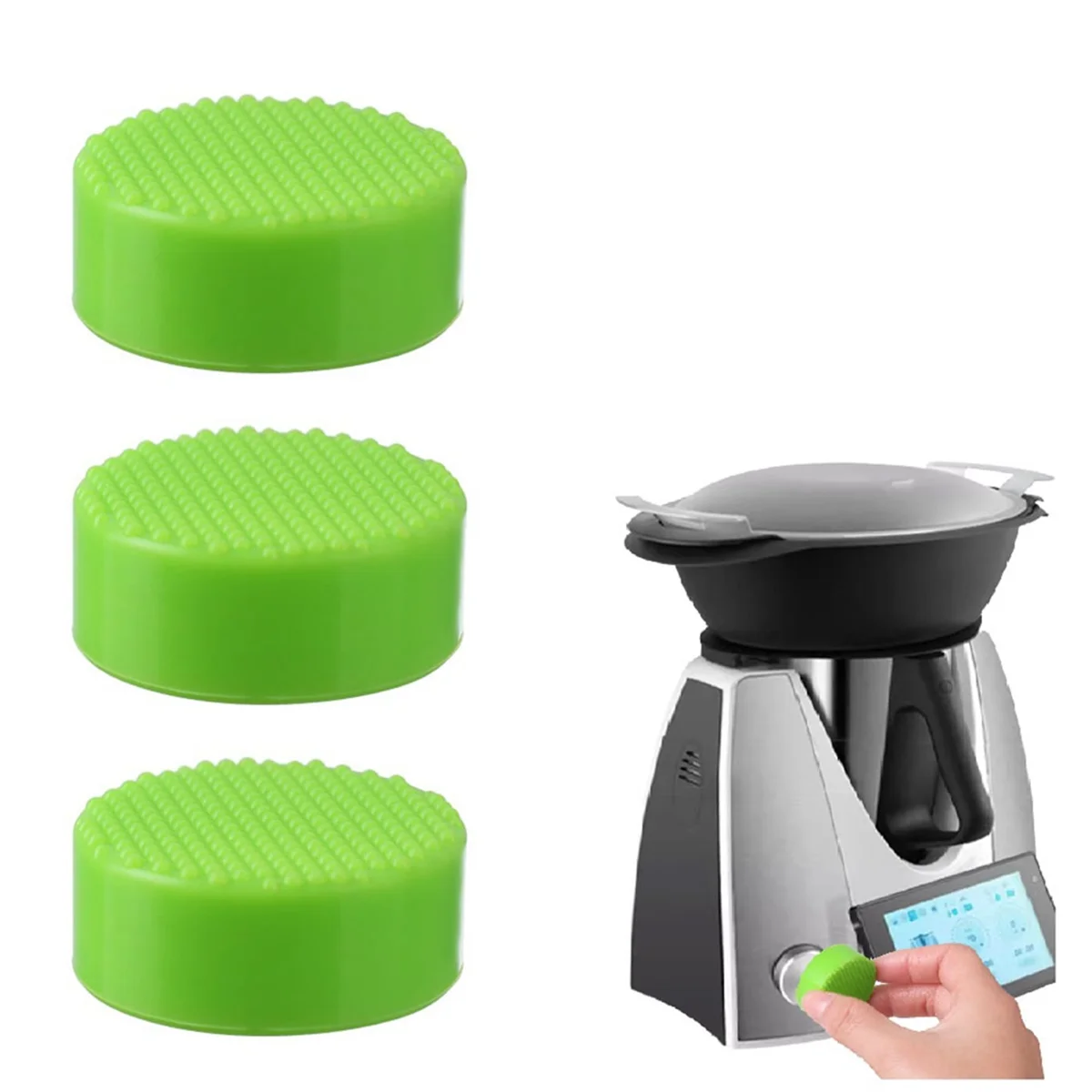 ГОРЯЧИЙ 3 шт. силиконовый чехол защитный пылезащитный чехол украшение процессора подходит для блендера Thermomix TM6 зеленый